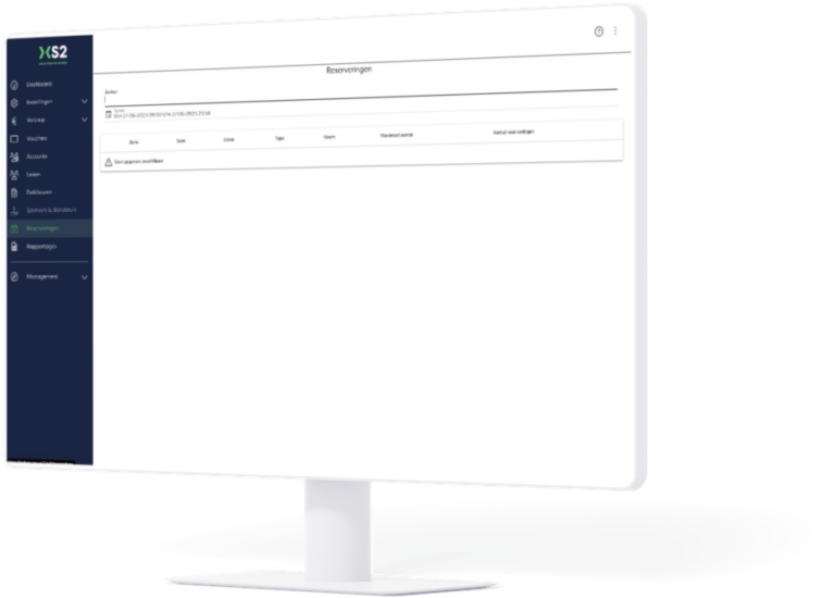 XS2 reserveringen voor desktop