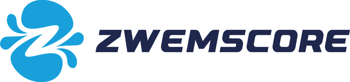 Logo van Zwemscore met een blauwe water splash en de tekst ‘ZWEMSCORE’ in donkerblauw. Logo van Zwemscore met een blauwe water splash en de tekst ‘ZWEMSCORE’ in donkerblauw.